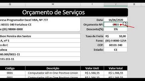 Planilha de Orcamento Produtos e Servicos Pesquisa de Orcamento Salvo