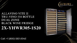 Allavino Vite II Tru-Vino 554 Bottle Dual Zone Black Wine Fridge 2X-YHWR305-1S20