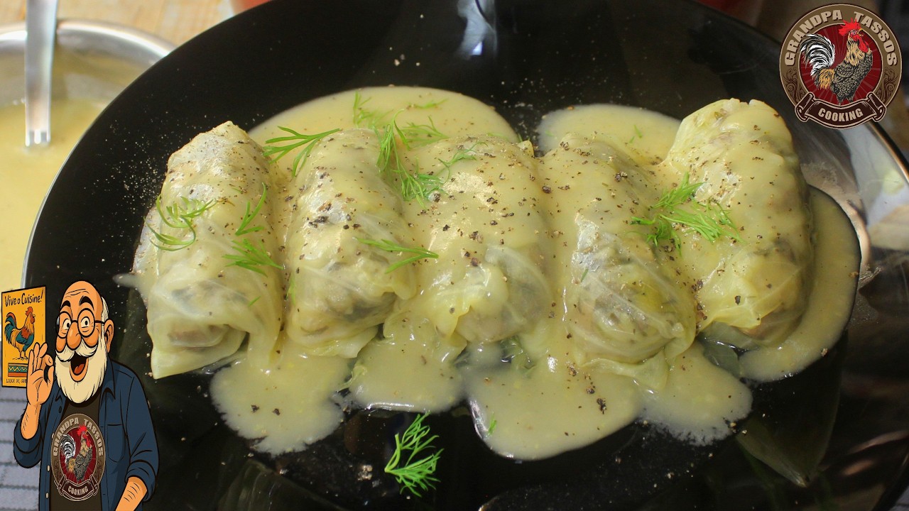 Νηστίσιμοι Λαχανοντολμάδες με Ρύζι & Μανιτάρια | Βελούδινη Σάλτσα Λεμονιού