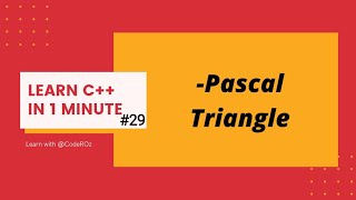 #29 C++ program to print the Pascal Triangle | c++ tutorial #shorts