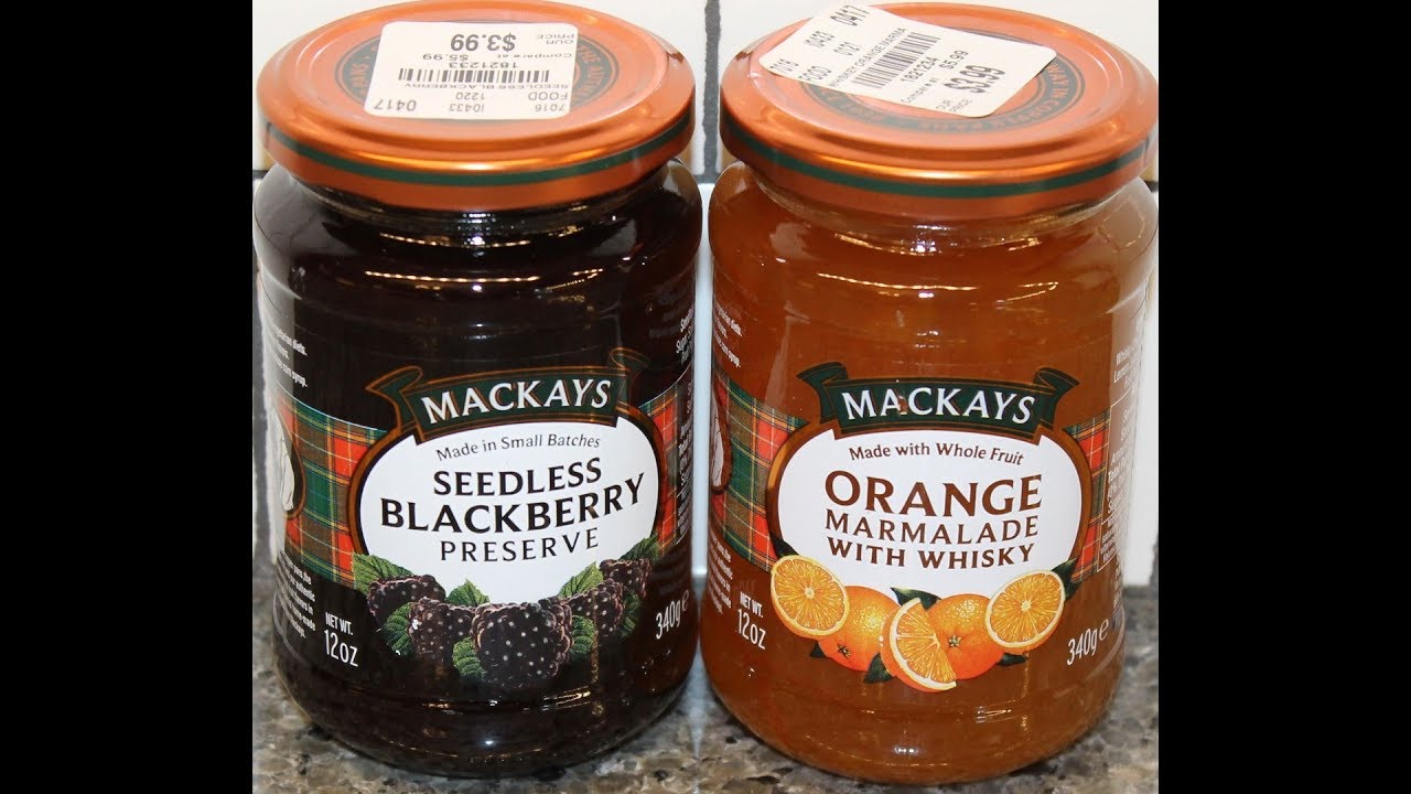 Mackays Seedless Blackberry Preserve and Orange Marmalade with Whisky
