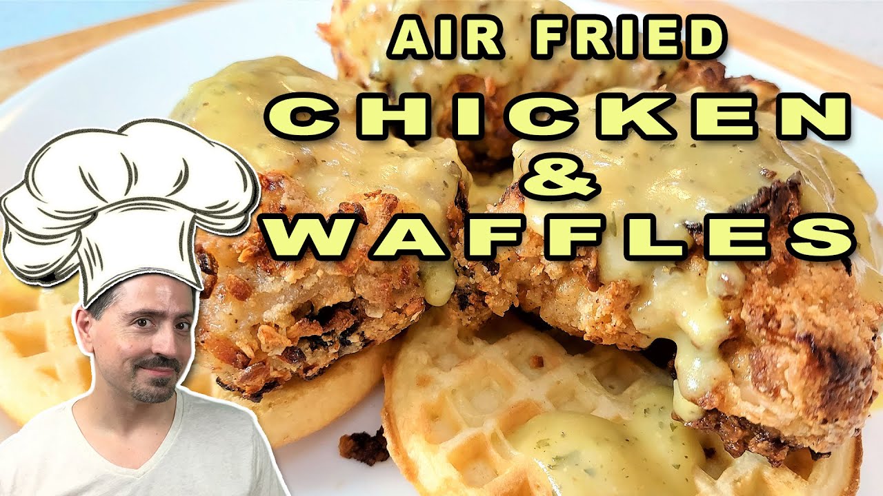 Crispy Air Fried Chicken And Waffles Ninja Foodi Recipe Youtube