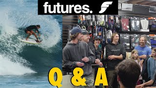 Futures Fins Q & A with professional surfer Ian Crane and founder Vince Longo! #surf #surfing