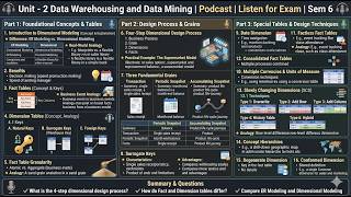 SEM 6 | DWDM | Unit 2: Dimensional Modeling, SCDs, Grains, Tables & Key Concepts (Exam Guide)