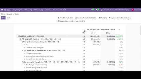 Hướng dẫn module kế toán - Bảng cân đối kế toán (B01-DN) - Phần mềm ERP odoo