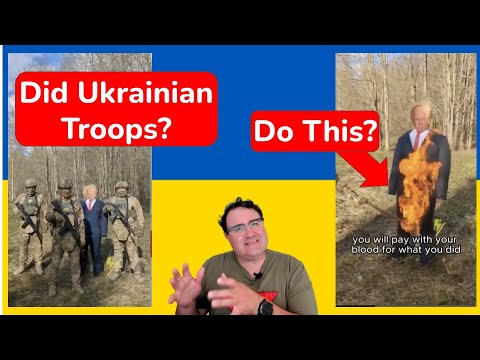 Did Ukrainian Soldiers Light a Figure of a US President on Fire?