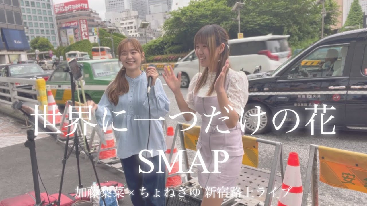 【新宿路上ライブ】 「 世界に一つだけの花 /  SMAP」 covered by ちょねさゆ　加藤梨菜