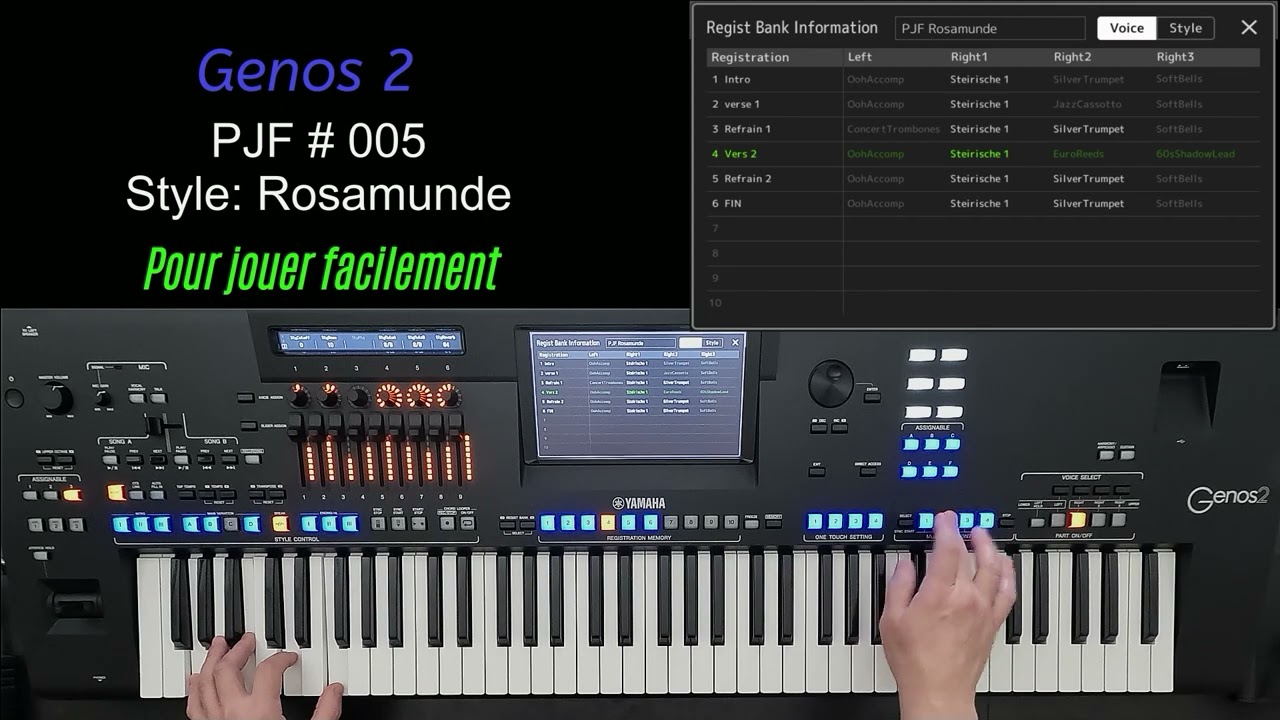 Yamaha Genos 2/Style comme au bal/ (Rosamunde)/ pour jouer facilement.