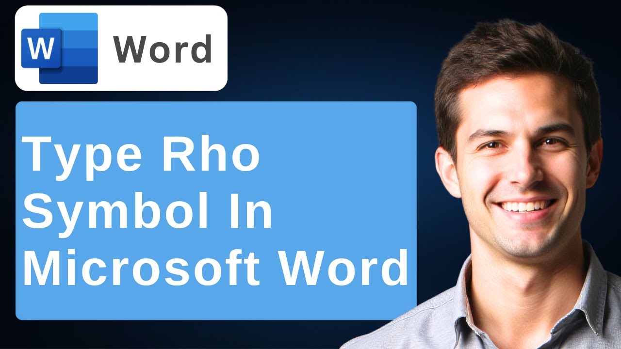 How To Type Rho Symbol In Microsoft Word [2026 Guide] - YouTube