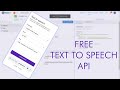 Free Text to Speech API || Build Text to Speech App