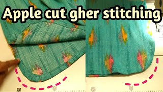 Gol Daman Banana Sikhe  Apple Cut Kurti Stitching Without Piping  Gol Gher Stitching  Istitching