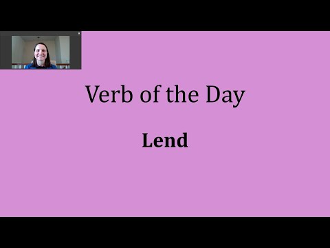 Verb of the Day - Lend