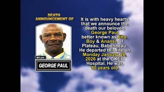 George Paul  ~ Short Obituary