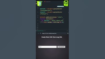 URL Shortening in JavaScript Just 30s #js #html #css