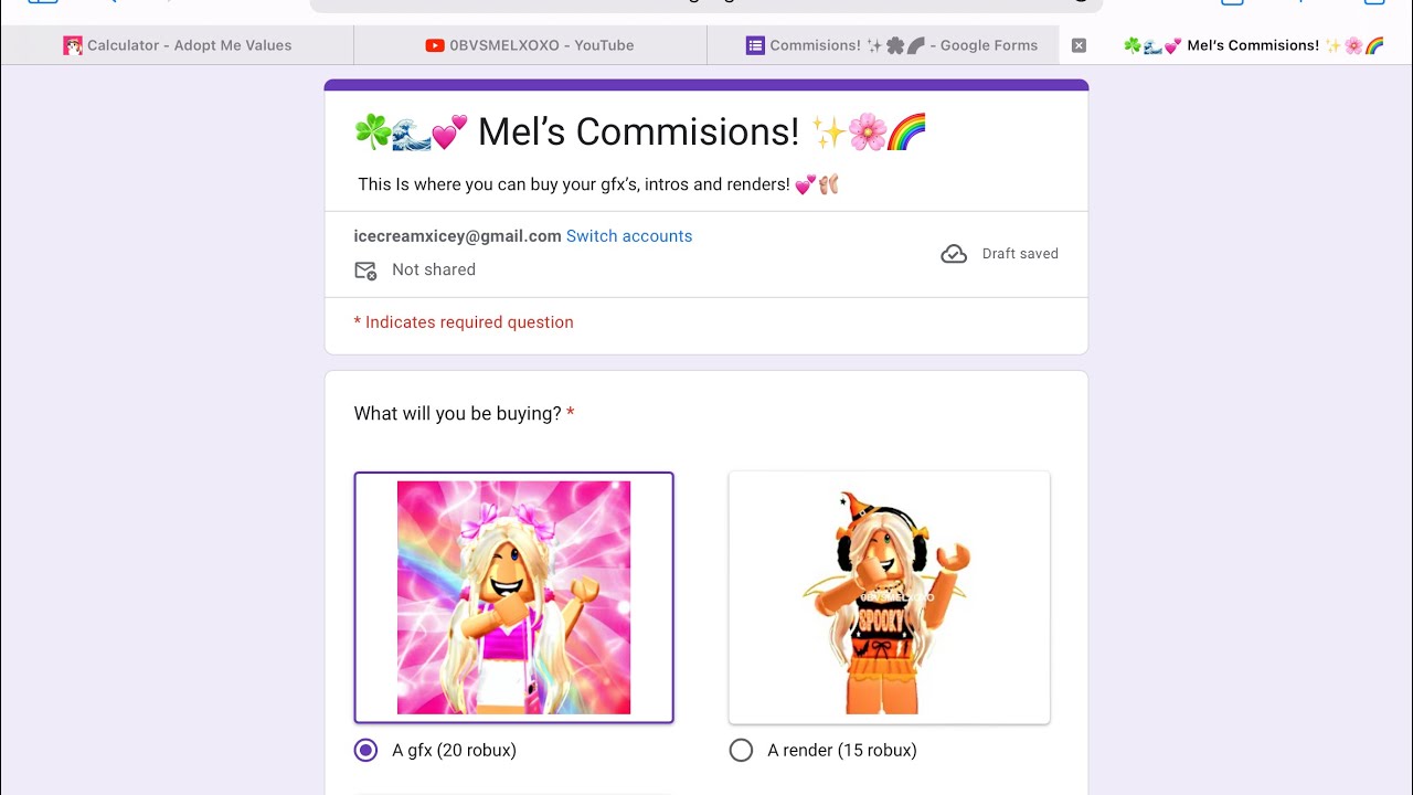 (UPDATED) HOW TO ACCESS MY GOOGLE FORM FOR MY *GFX COMMISSIONS* - YouTube