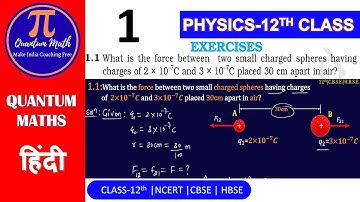 Physics N.C.E.R.T. Exercise 1.1 Class 12th | Electric Charges And Fields Exercise Solution|Hindi.