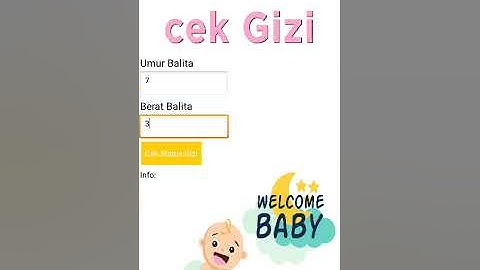 cara menjalankan aplikasi Status Gizi Balita