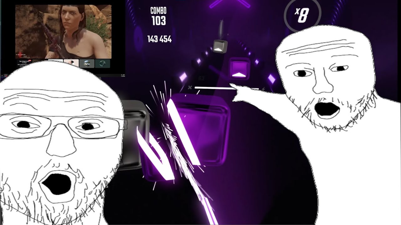 Beat saber bohemian rhapsody | while NPCS are getting murdered in the back round