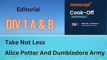 Take Not Less | Alice Potter And Dumbledore | Codechef Feb Cook-off