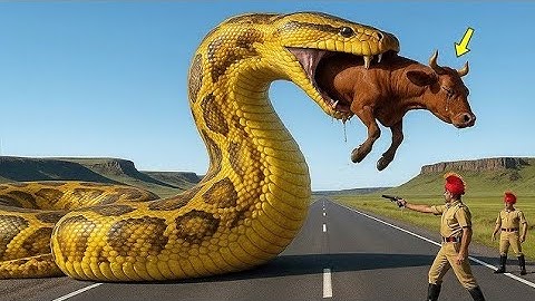 Brave Heroes Save Hyperactive Mother Cow from Giant Python’s Terrifying Attack 