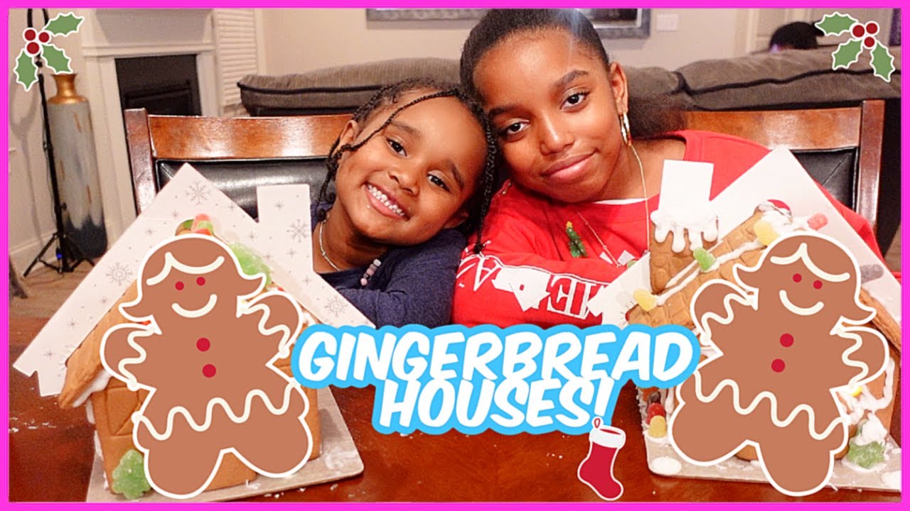 DECORATING GINGERBREAD HOUSES WITH MY BABY COUSIN | YOSHIDOLL