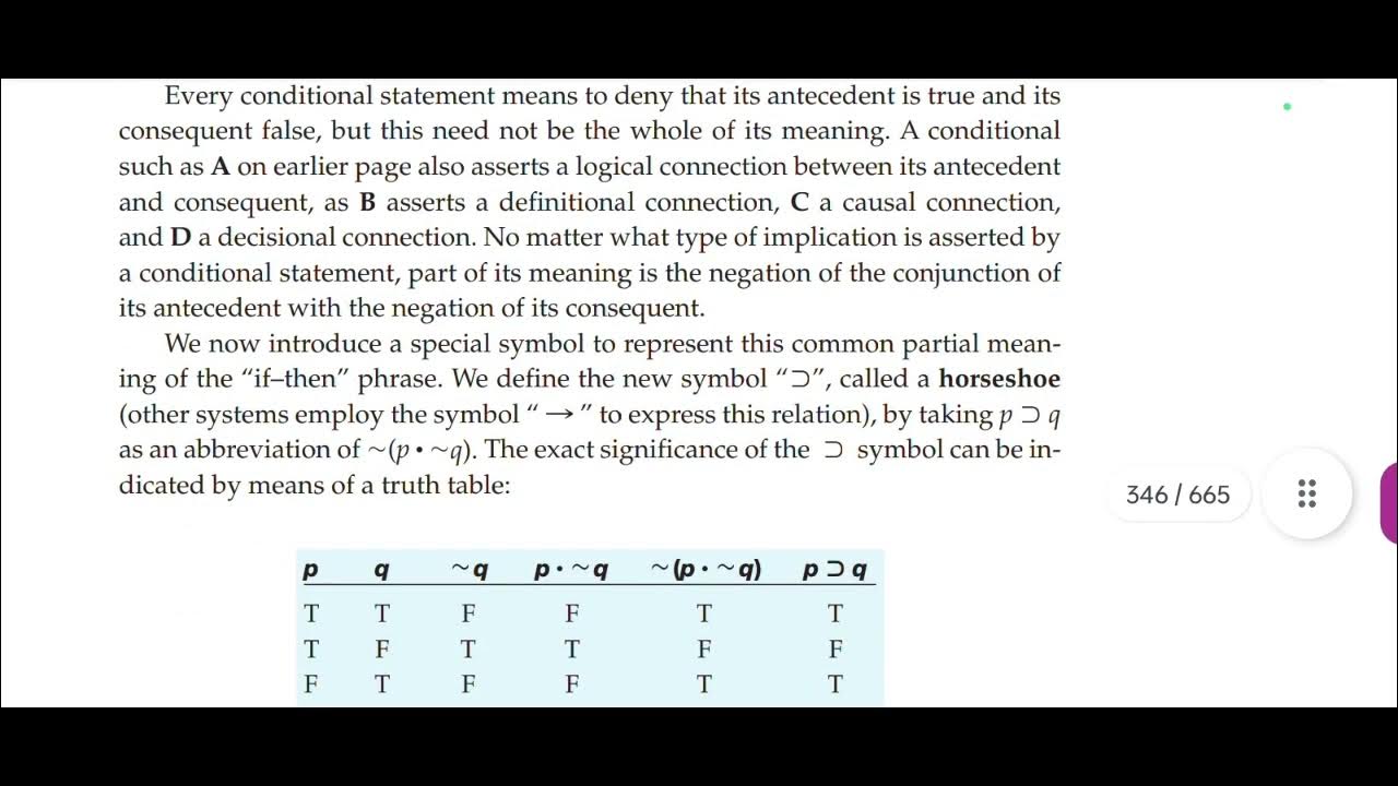 Symbolic logic ch 8 part 2 unit 1 truth functional logic sem4