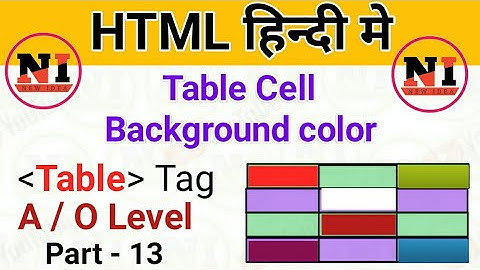 13.Table cell background color in html | html tutorial Table tag || O A level 2020