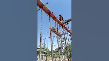 Install formwork for First Slab and Beam #Pouring #construction #excavator #work #automobile
