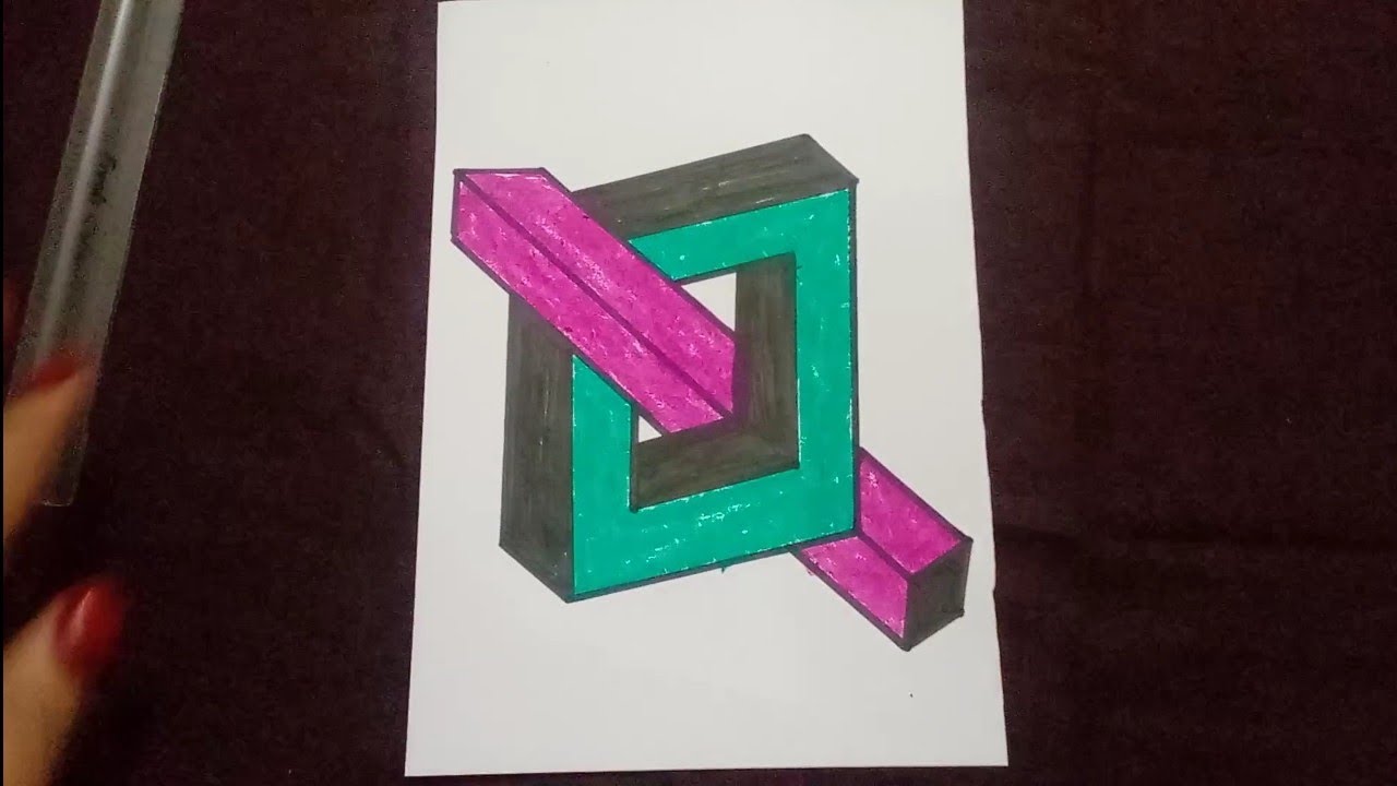 Easy 3D shape drawing for beginners tutorial - YouTube
