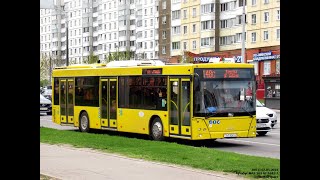 Минск, поездка в автобусе МАЗ-203.015, рег.№ АТ 9241-7, марш.9д (03.12.2023)