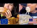 AMERICAN VS EUROPEAN MUKBANGERS EATING 😍