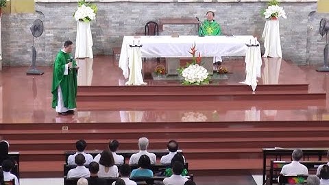 Cha Vinh Sơn Nguyễn Thế Thủ tâm tình cuối thánh lễ nhậm chức chánh xứ Thăng Long TGP Sài Gòn.