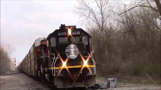 IC SD40-3 6250 leads CN A451 in Durand, MI, 4/15/17