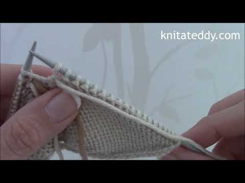 Tutorial 10   Changing yarn colour in the middle of a row Knit a Teddy Dog, Head Rows 17 & 18