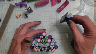 Making a polymer clay kaleidoscope cane out of old canes
