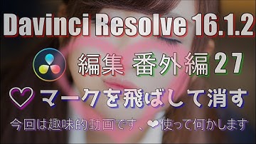 【Davinci Resolve 16】 Davinci Resolve 16 (.1.2) 無料版の使い方 番外編27 (ハートマークを飛ばすして消す) 【説明】
