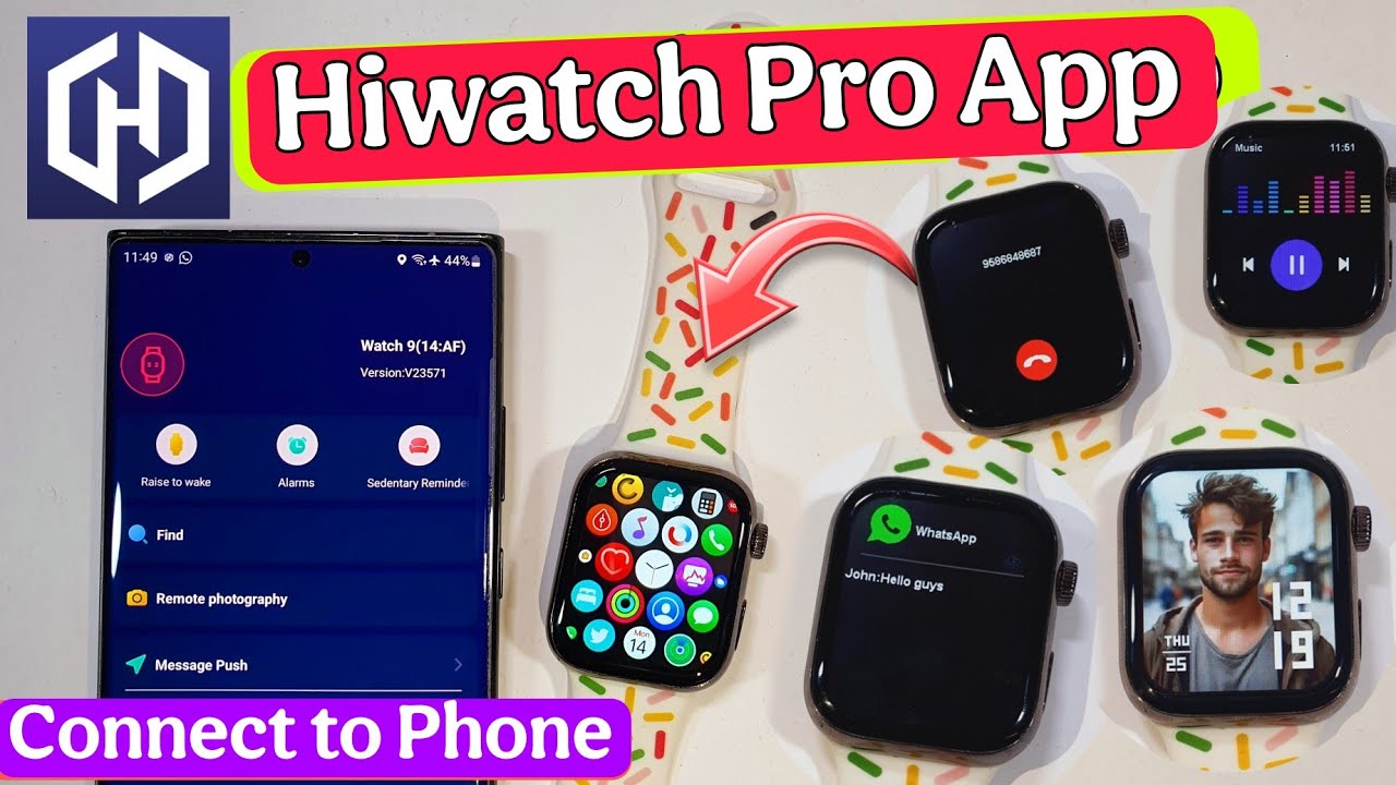 Hiwatch pro smartwarch connect to phone | hiwatch pro app | how to use hiwatch pro app with watch