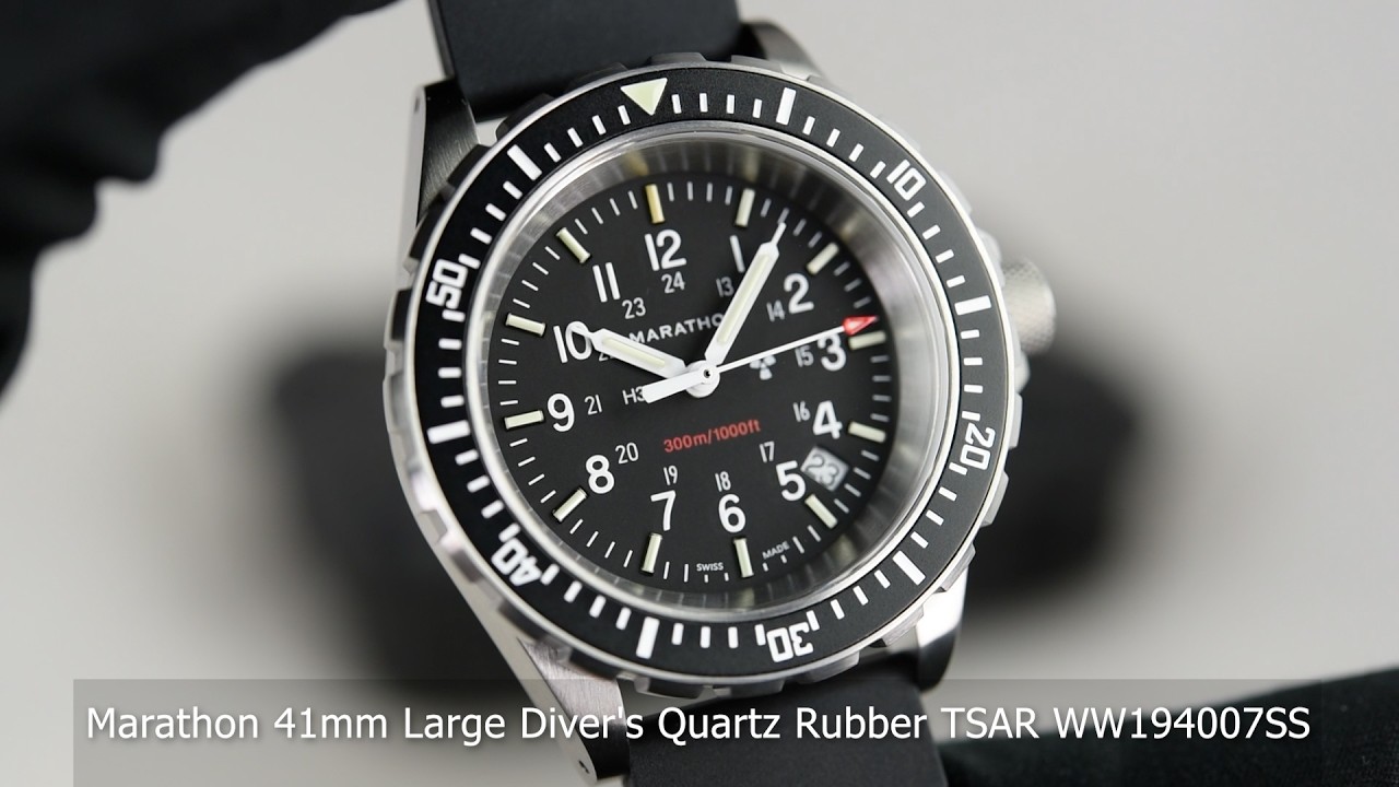 Marathon 41mm Large Diver's Quartz Rubber TSAR WW194007SS - YouTube