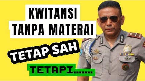 Surat Perjanjian Tanpa Materai  Tetap sah dan berlaku ❗❗Akan tetapi....