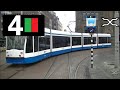 🚊 GVB Amsterdam Tramlijn 4 Cabinerit   Centraal Station - Station RAI Driver's view POV 2016