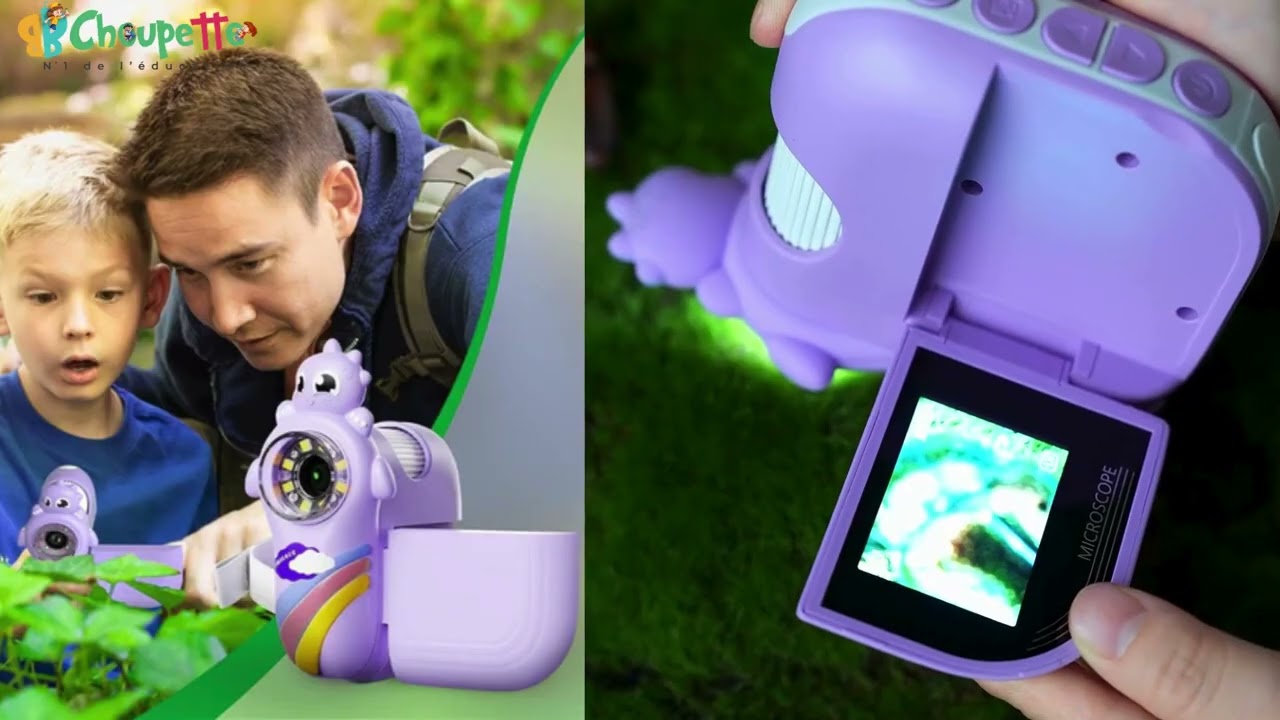 💜 DinoScope™ Violet – Le microscope électronique enfant pour explorer l’invisible 🔬✨