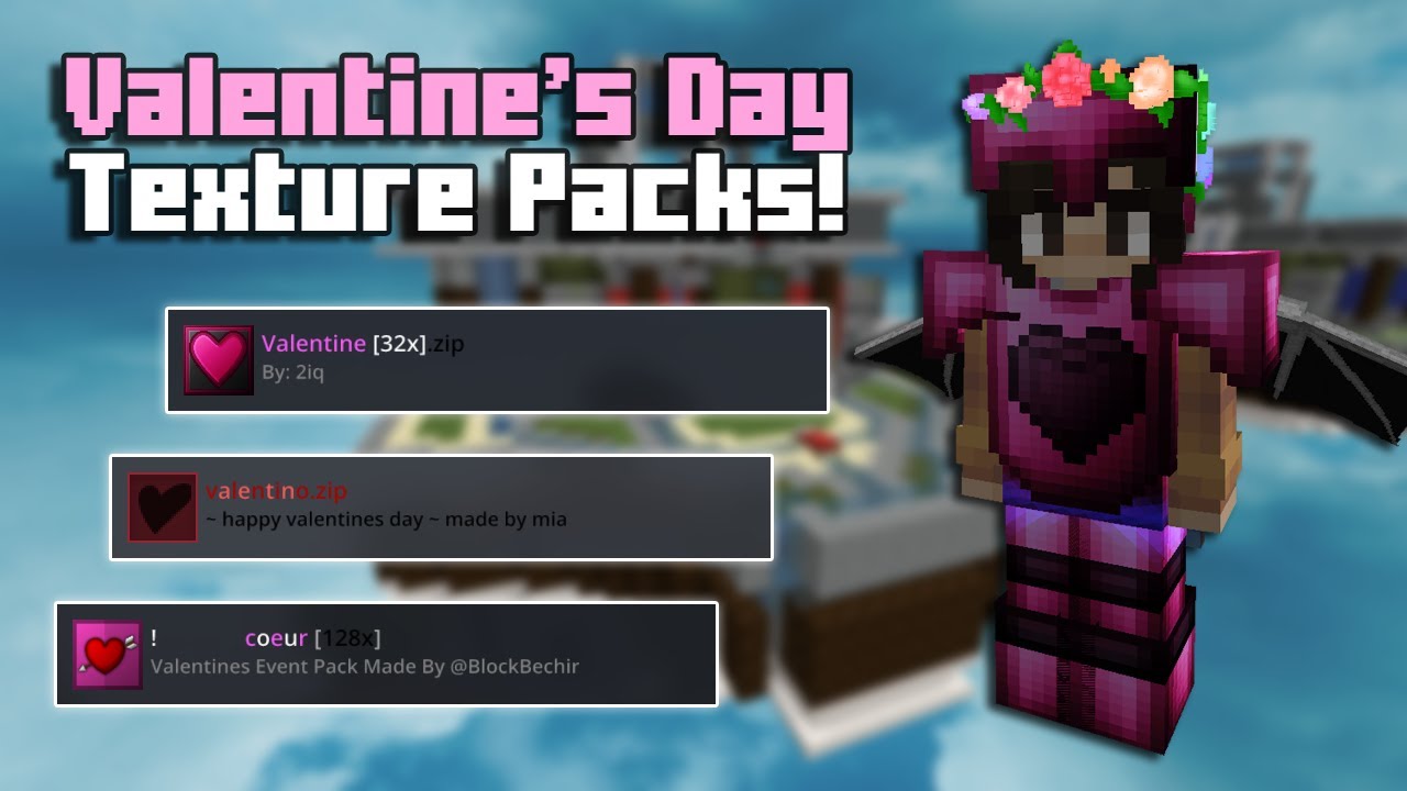 Playing bedwars with Valentine's Day texture packs | bedwars doubles ...