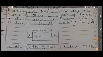 g - 10 A rectangular field is 20 m long and 14 m wide. there is a path of equal width all around it