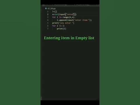 Entering items in Empty list using Python - YouTube