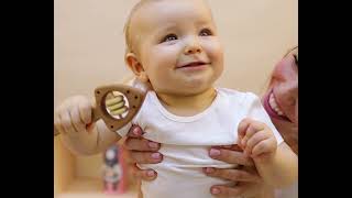 Wooden Montessori Baby rattle teething toy  |  Firebird Workshop