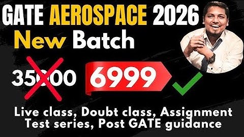 New online Crash course Batch For GATE Aerospace engineering 2026 | Viru Sir IIT Madras