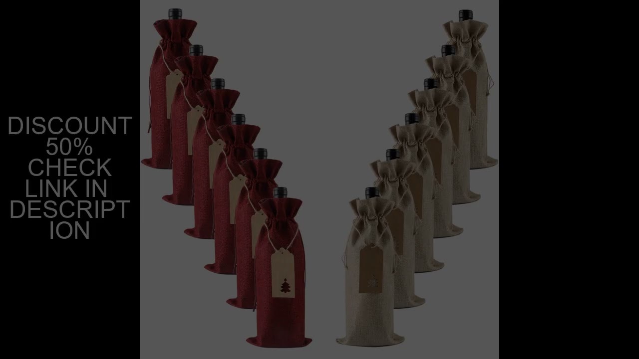 12Pcs Burlap Wine Bags Wine Gift Bags for Christmas Wedding Birthday Multicolor Wine Bottle Bags wit