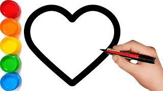 Learn how to Draw Heart Shapes - Fun Painting for Kids