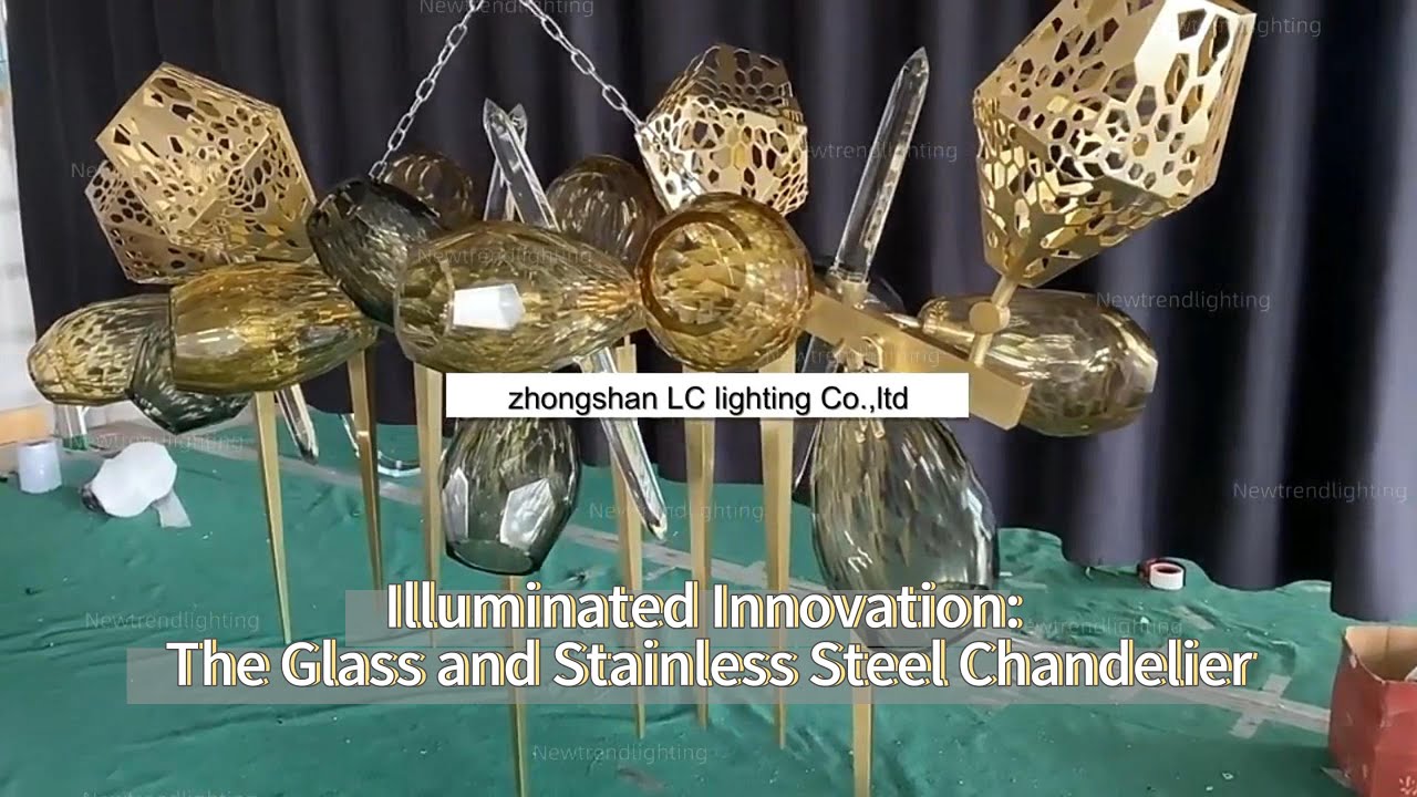 Illuminated Innovation:The Glass and Stainless Steel Chandelier#homelightingdecoration #lamplighting