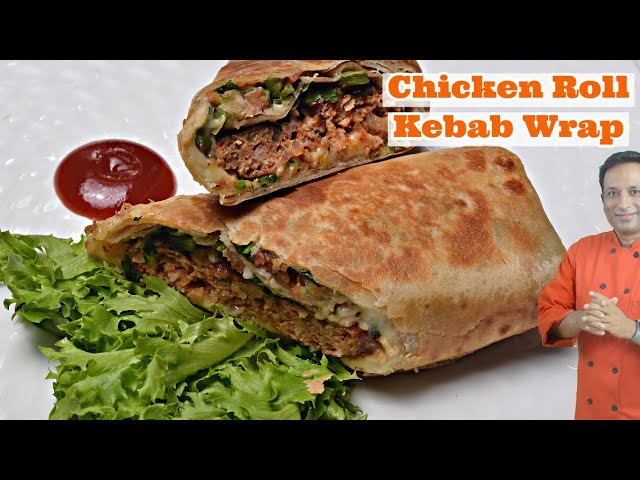 Chicken Roll - Hot Chicken Kebab Roll - Chicken Kabab Roll Wrap - Egg Roll Like Wrap with Chicken | Vahchef - VahRehVah